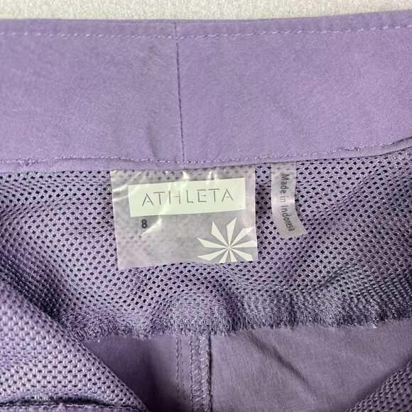 Athleta Womens Commuter Capris Pants Womens 8 Nylon Bermuda 32x18 Purple 819692 - Picture 6 of 16